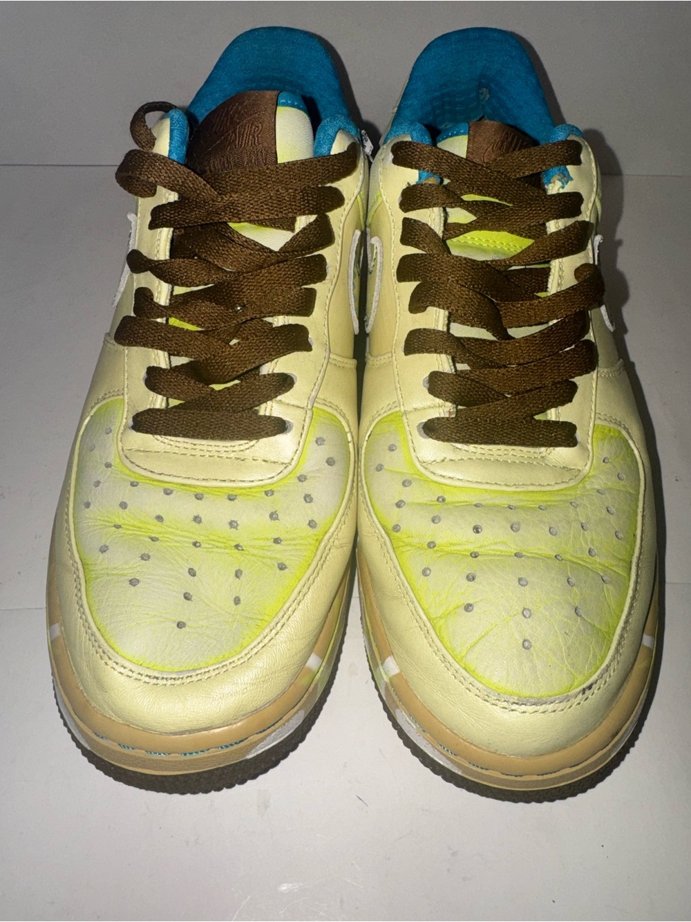 NIKE AIR FORCE 1 PREMIUM '07 WHITE LIME WOMEN'S SZ 9 SNEAKERS 315186-731 GLOW